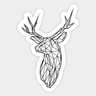 Black Wire Faceted Stag Trophy Head Sticker